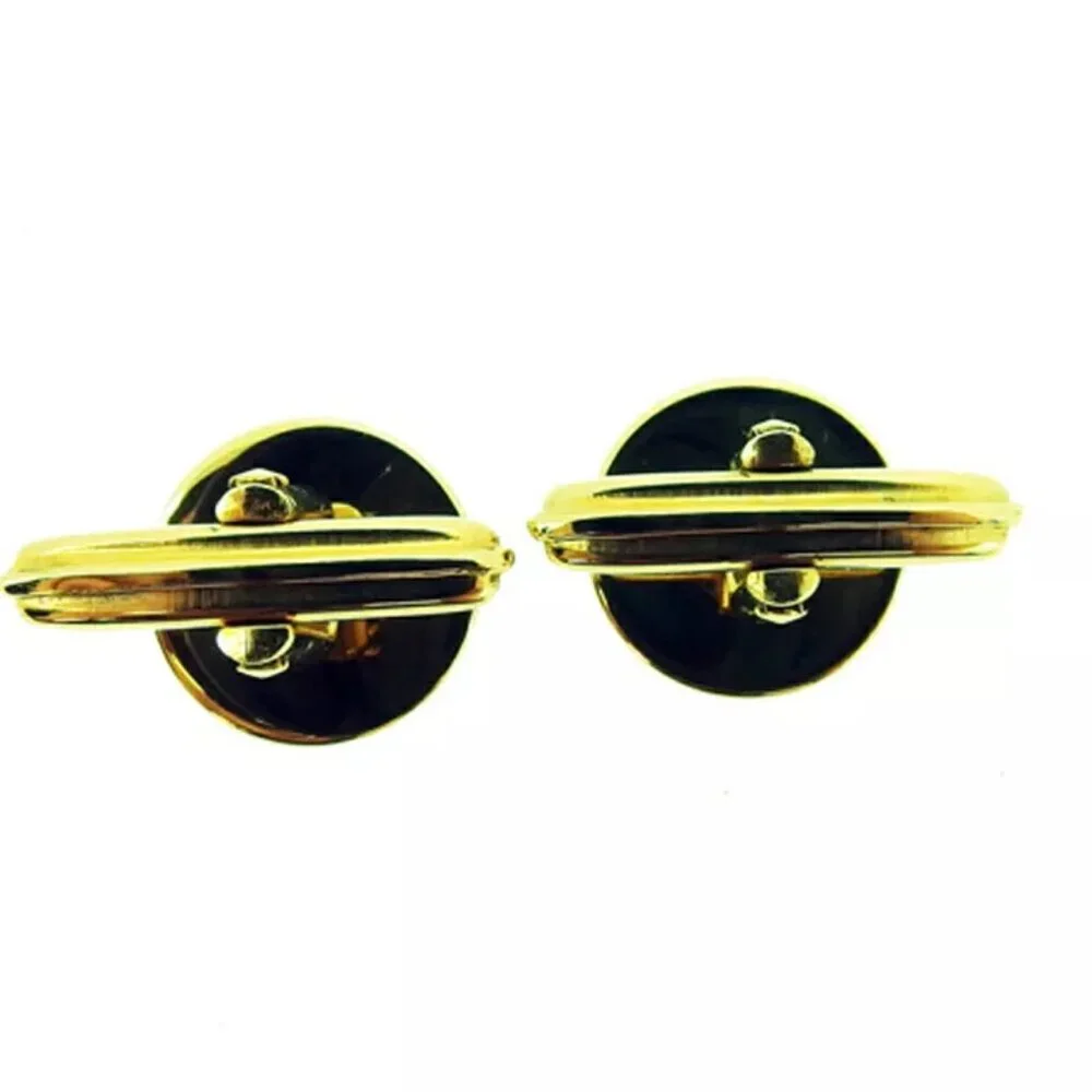 dunhill cuff 2 items set Silver & Gold Hardware Authentic used
